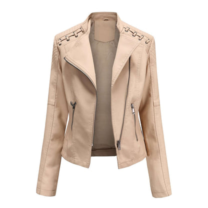 Veste en cuir femme style motard tendance