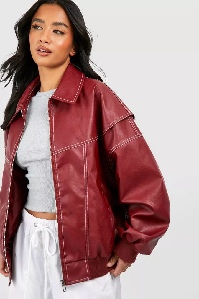 Große Damenjacke Reißverschluss Elegant - IdealeKleiden