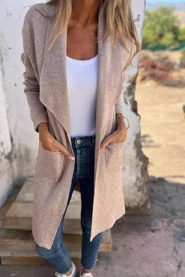 Gilet Cardigan Mi-long Tendance Femme