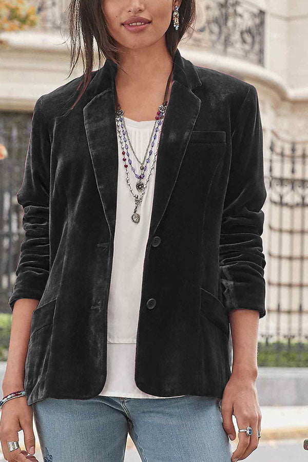 Veste élégante pour femme en velours unie moderne