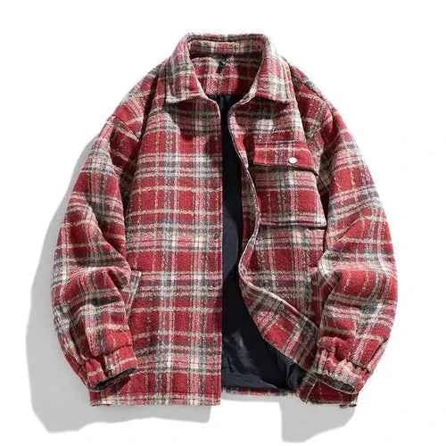 Veste en flanelle pour hommes en polaire chaude