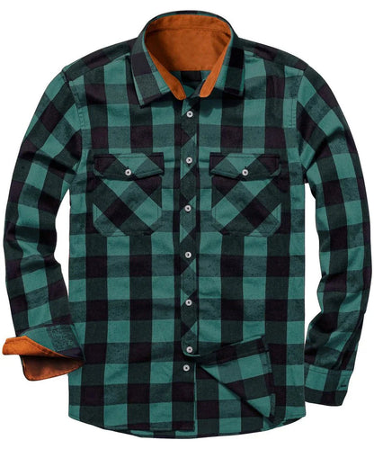 Chemise à carreaux en flanelle chaude pour homme