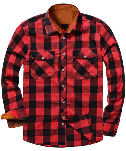 Chemise à carreaux en flanelle chaude pour homme