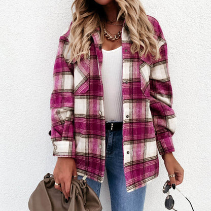 Veste élégante pour femme en flanelle chaude