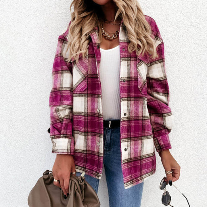 Veste élégante pour femme en flanelle chaude