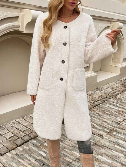 Damen Fleecejacke Lang Warm - IdealeKleiden