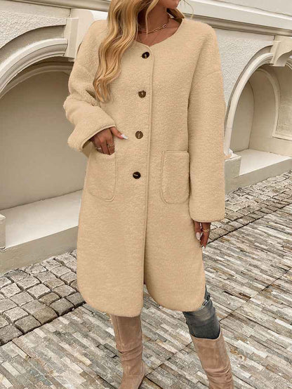 Veste polaire longue et chaude pour femme