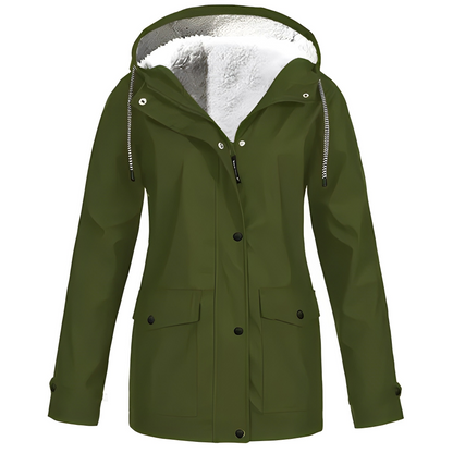 Veste de pluie imperméable pour femme, doublure polaire