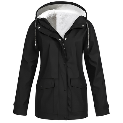 Veste de pluie imperméable pour femme, doublure polaire