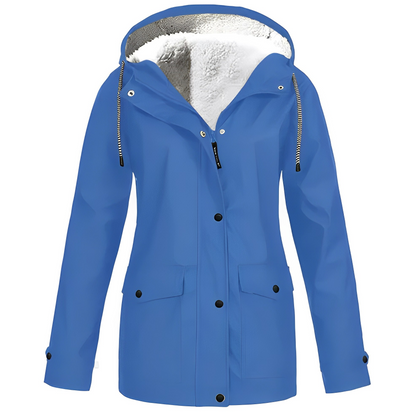 Veste de pluie imperméable pour femme, doublure polaire