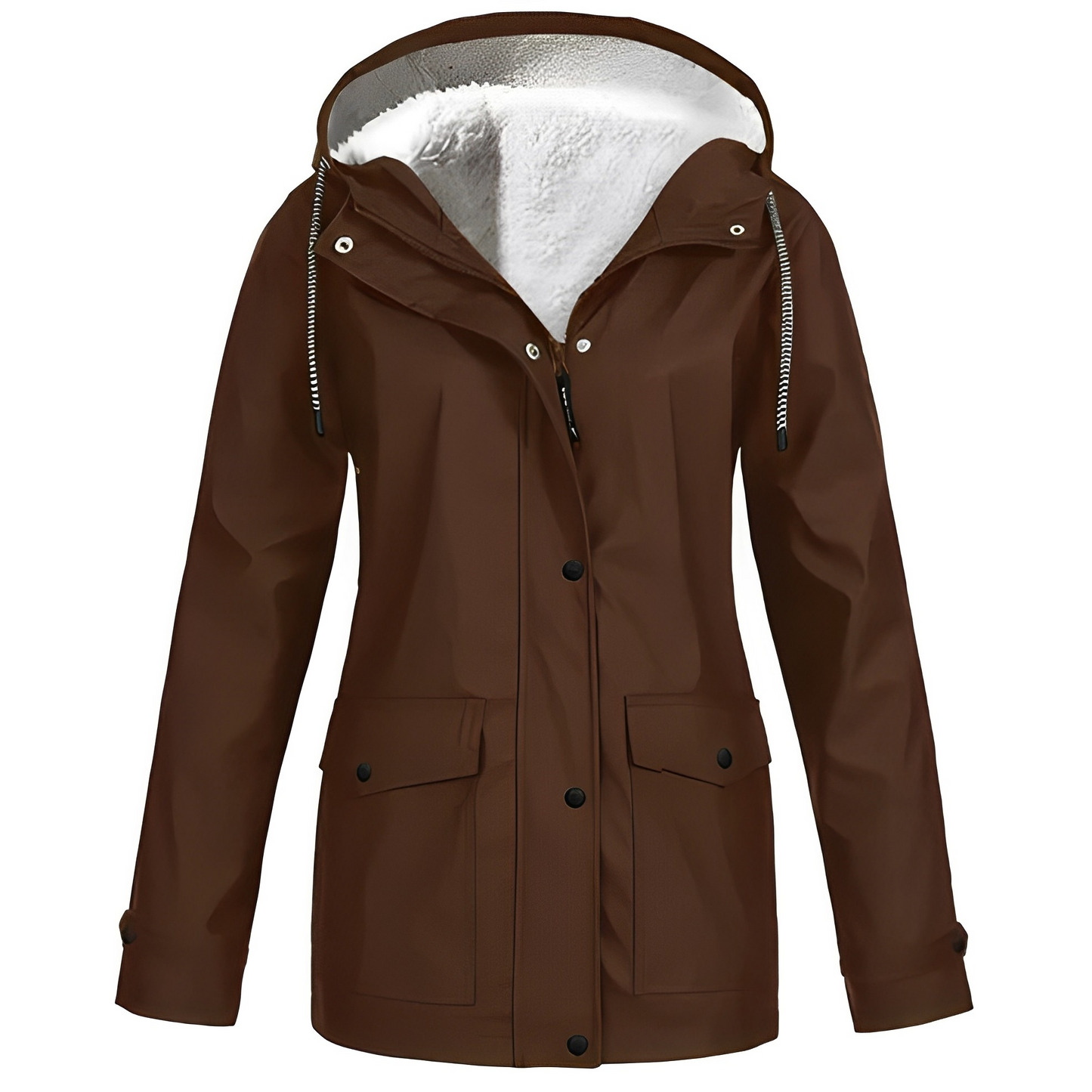 Veste de pluie imperméable pour femme, doublure polaire