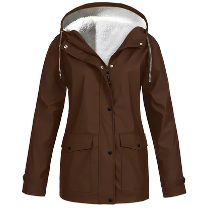 Veste de pluie imperméable pour femme, doublure polaire