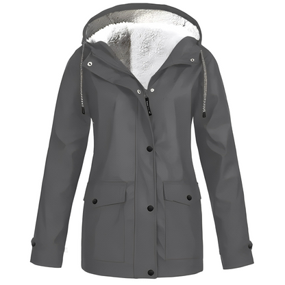 Veste de pluie imperméable pour femme, doublure polaire