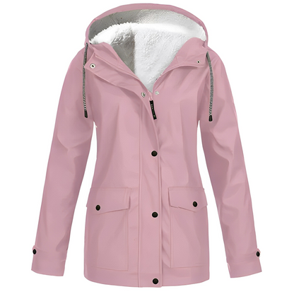Veste de pluie imperméable pour femme, doublure polaire