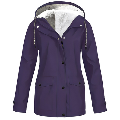 Veste de pluie imperméable pour femme, doublure polaire