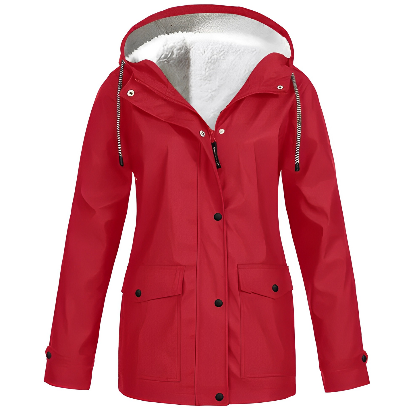 Veste de pluie imperméable pour femme, doublure polaire