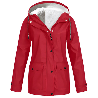 Veste de pluie imperméable pour femme, doublure polaire