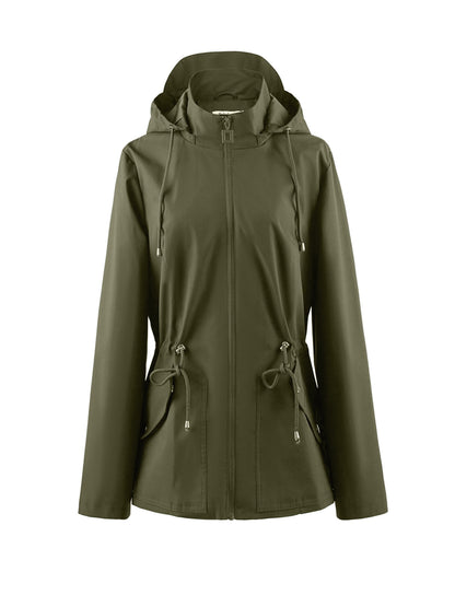 Manteau imperméable femme printemps automne capuche