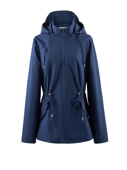 Manteau imperméable femme printemps automne capuche