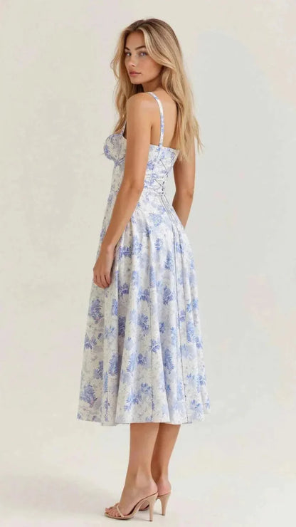 Robe féminine romantique à imprimé floral chic