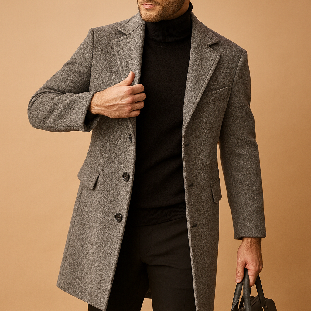 Manteau d'hiver long et chaud pour homme