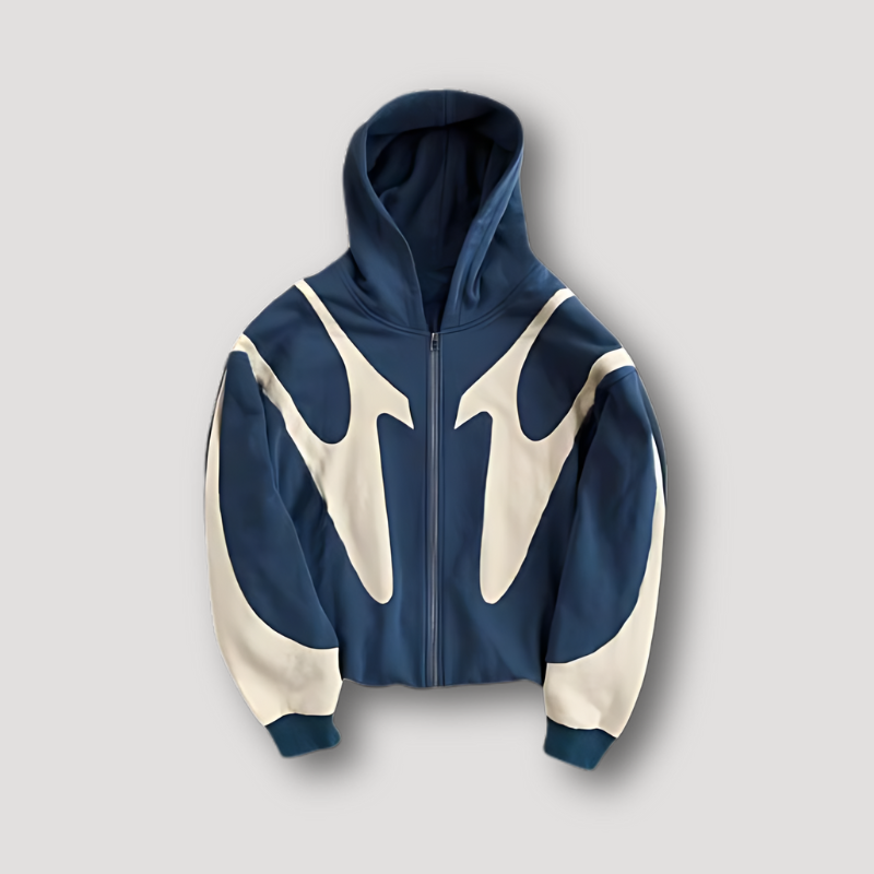 Sweat à capuche zippé pour homme motif flammes