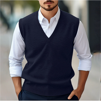 Gilet en maille homme col V moderne sportif