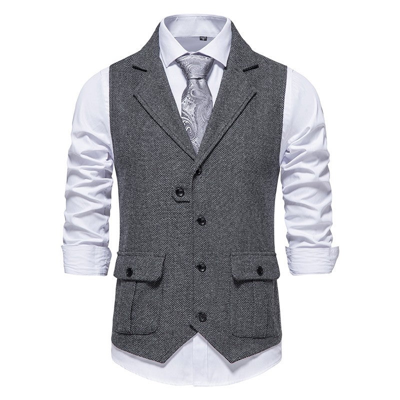 Gilet homme motif chevrons vintage