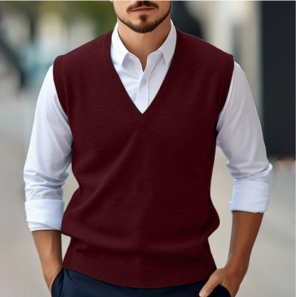 Herren Strickweste V-Ausschnitt Modern Sportlich - IdealeKleiden