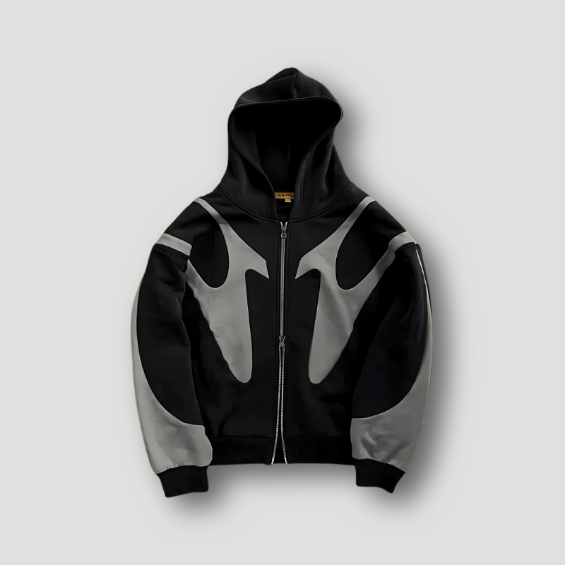 Männer Hoodie Flammen Design Reißverschluss - IdealeKleiden
