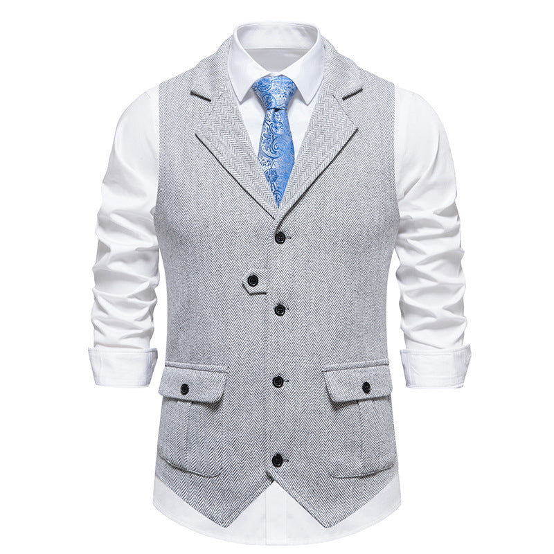 Gilet homme motif chevrons vintage