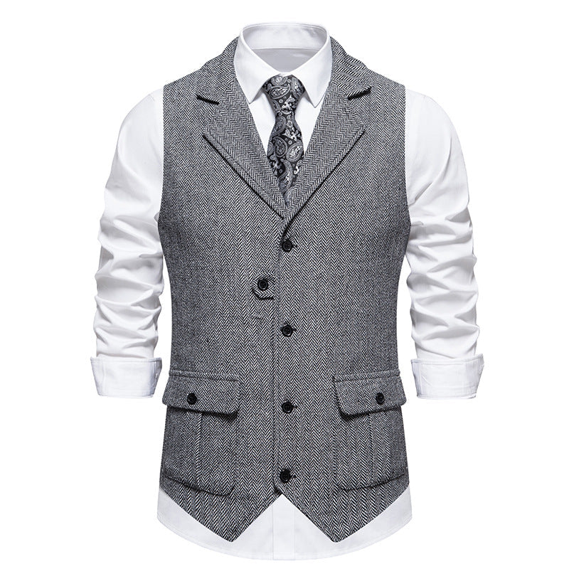 Gilet homme motif chevrons vintage