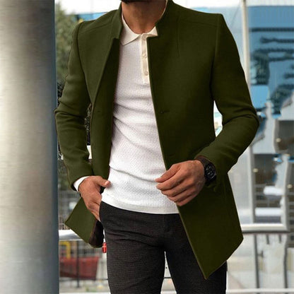 Manteau homme col montant aspect texturé