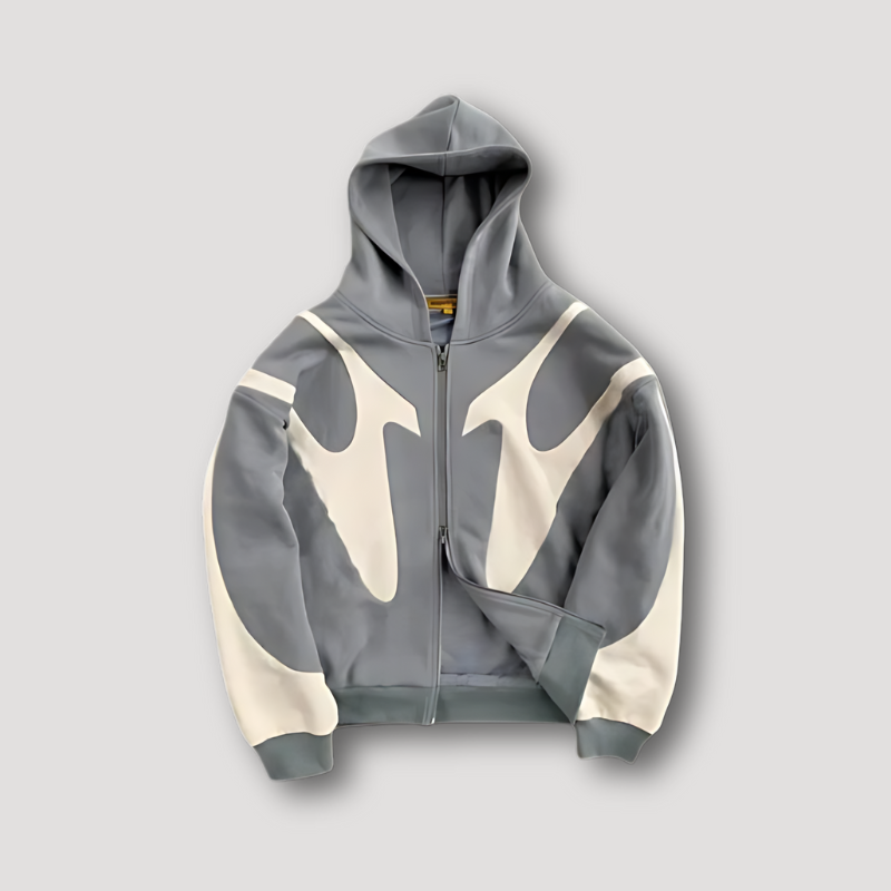 Sweat à capuche zippé pour homme motif flammes