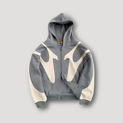 Sweat à capuche zippé pour homme motif flammes