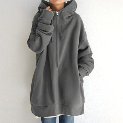 Herbst Hoodie Übergröße Damen Cassandra - IdealeKleiden