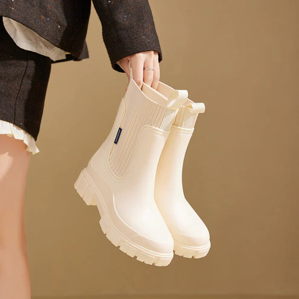 Wasserdichte Chelsea-Stiefel Damen Elegant - IdealeKleiden
