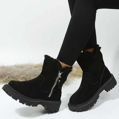 Bottes femme Hiver Fausse fourrure Fermeture éclair