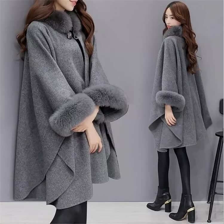 Stylischer Frauenpelz Mantel Elegant Lang - IdealeKleiden