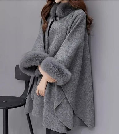 Manteau de fourrure élégant long pour femme