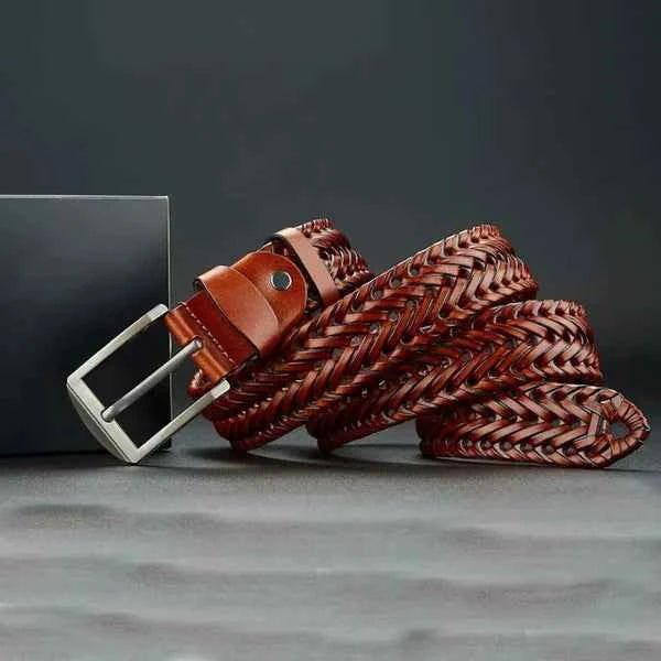 Ceinture homme en cuir véritable aspect cuir