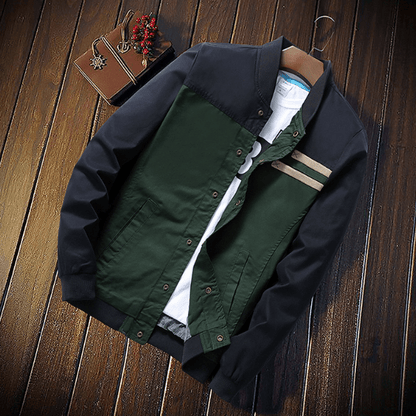 Blouson aviateur sportif à rayures pour homme
