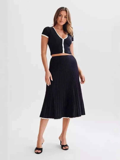 Ensemble deux pièces tricoté élégant pour femme