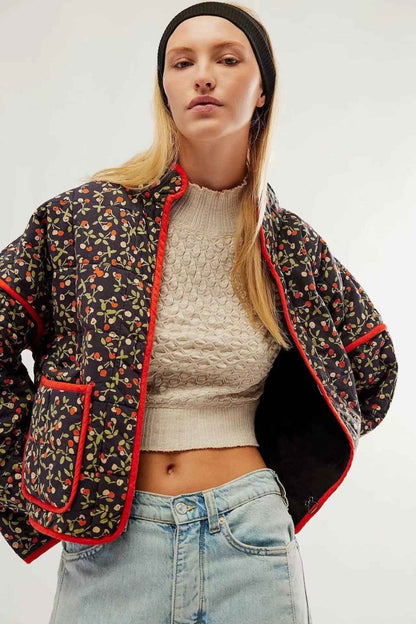 Gewämmter Parka mit Nieten Patches - IdealeKleiden