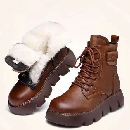 Bottes stylées pour femmes Cuir souple Design vintage