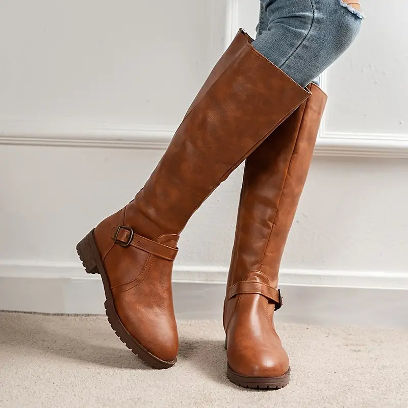 Reitstiefel Frauen Breite Wade Komfort - IdealeKleiden