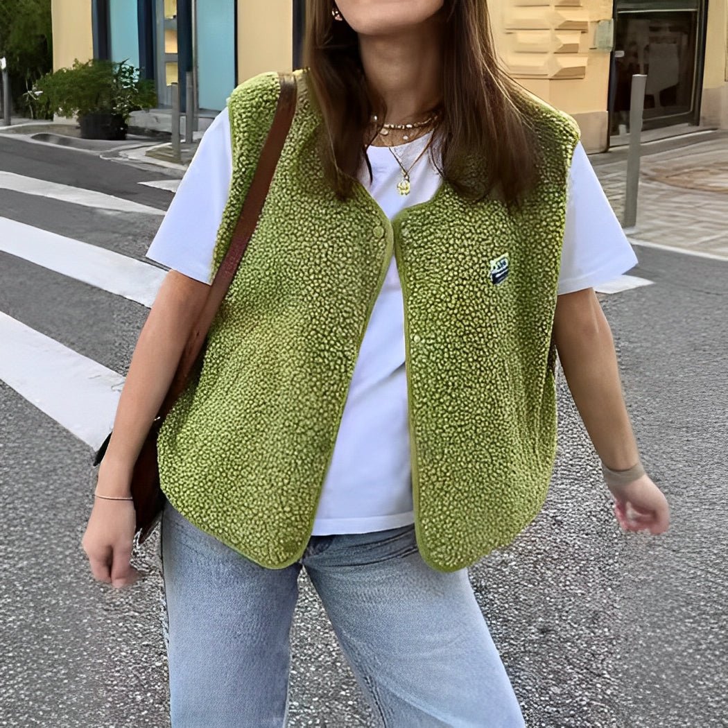 Gilet d'automne femme sans manches confortable