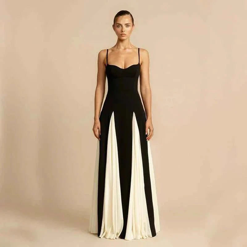 Schwarzes Abendkleid Chiffonrock Elegantes Design - IdealeKleiden