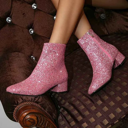 Bottes pailletées femme