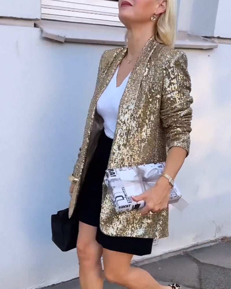 Veste à paillettes scintillante femme élégante